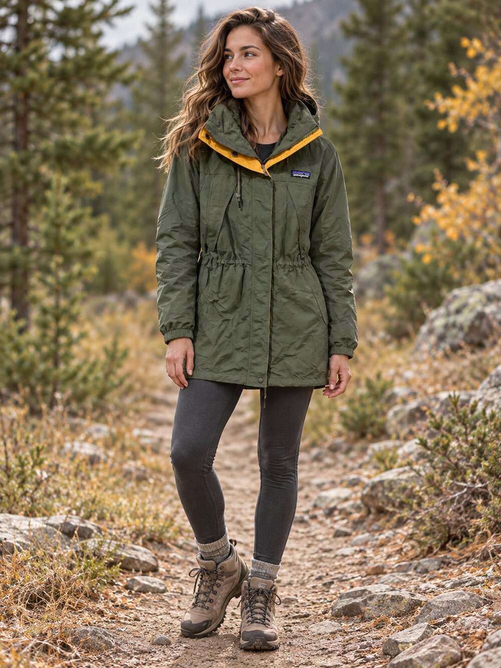 Patagonia Skyforest Parka Women’s Small Olive Green Hooded Jacket Utility